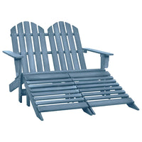 Tuinstoel 2-Zits Adirondack Met Voetenbank Vurenhout Blauw
