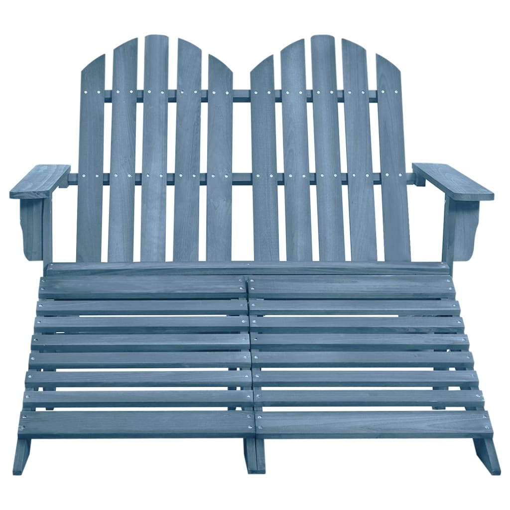 Tuinstoel 2-Zits Adirondack Met Voetenbank Vurenhout Blauw