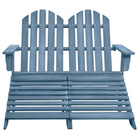 Tuinstoel 2-Zits Adirondack Met Voetenbank Vurenhout Blauw