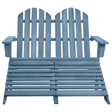 Tuinstoel 2-Zits Adirondack Met Voetenbank Vurenhout Blauw