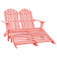 Tuinstoel 2-Zits Adirondack Met Voetenbank Vurenhout Blauw