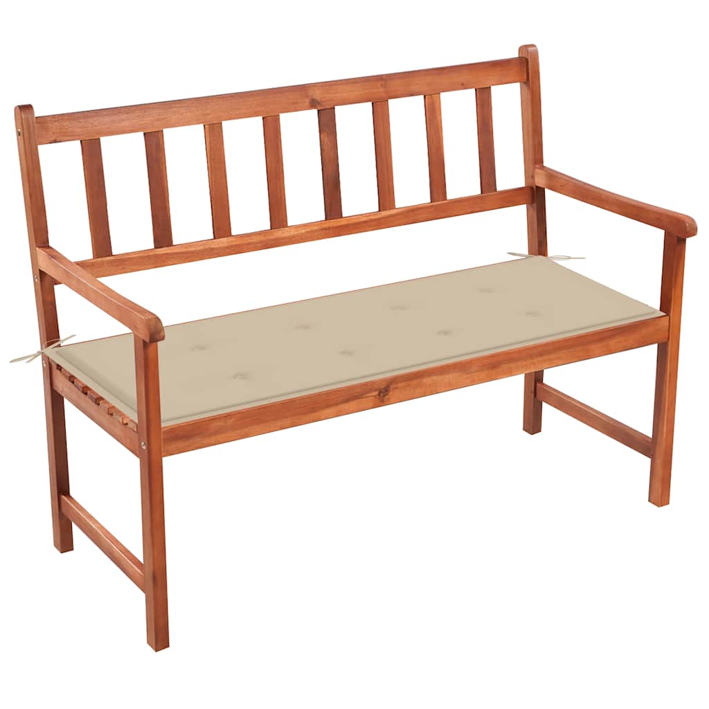Tuinbank Met Kussen 120 Cm Massief Acaciahout Beige