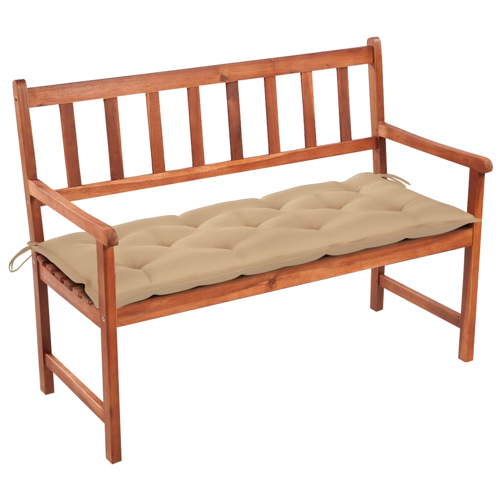 Tuinbank Met Kussen 120 Cm Massief Acaciahout Beige