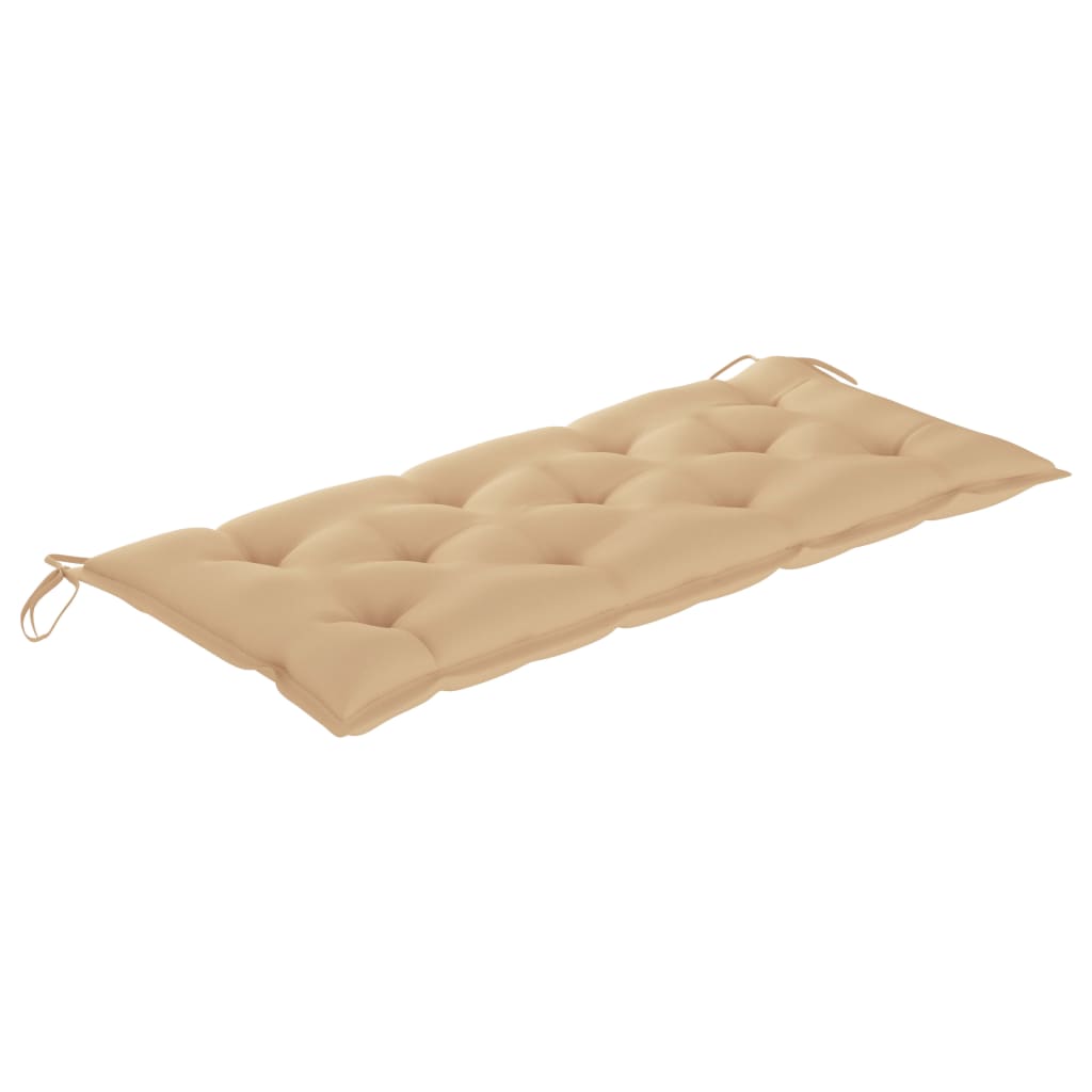 Tuinbank Met Kussen 120 Cm Massief Acaciahout Beige