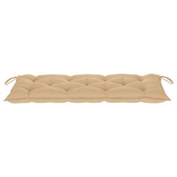 Tuinbank Met Kussen 120 Cm Massief Acaciahout Beige