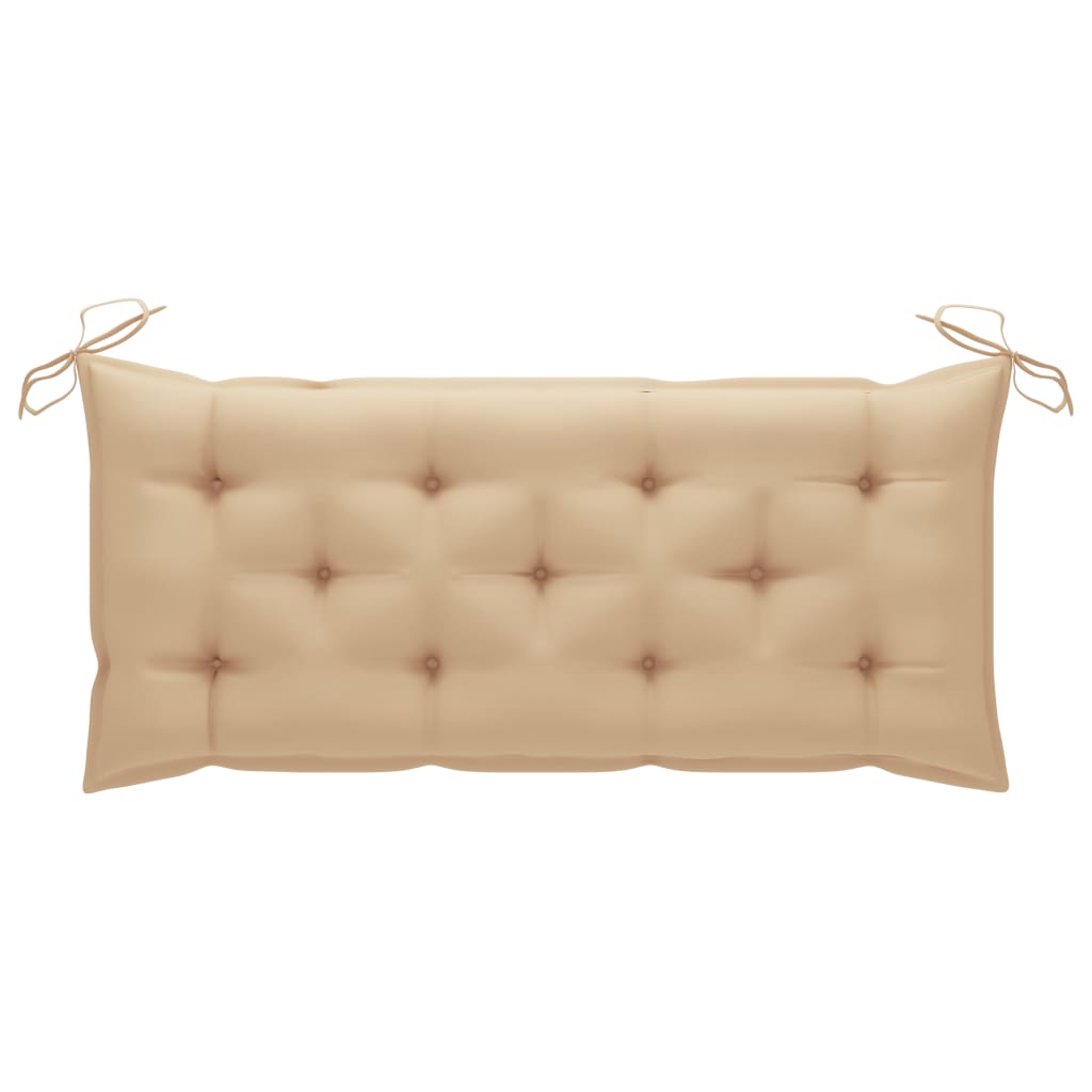 Tuinbank Met Kussen 120 Cm Massief Acaciahout Beige