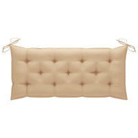 Tuinbank Met Kussen 120 Cm Massief Acaciahout Beige