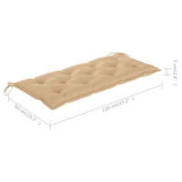 Tuinbank Met Kussen 120 Cm Massief Acaciahout Beige
