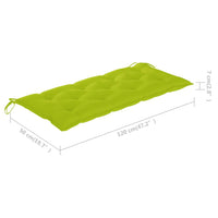 Tuinbank Met Kussen 120 Cm Massief Acaciahout Heldergroen