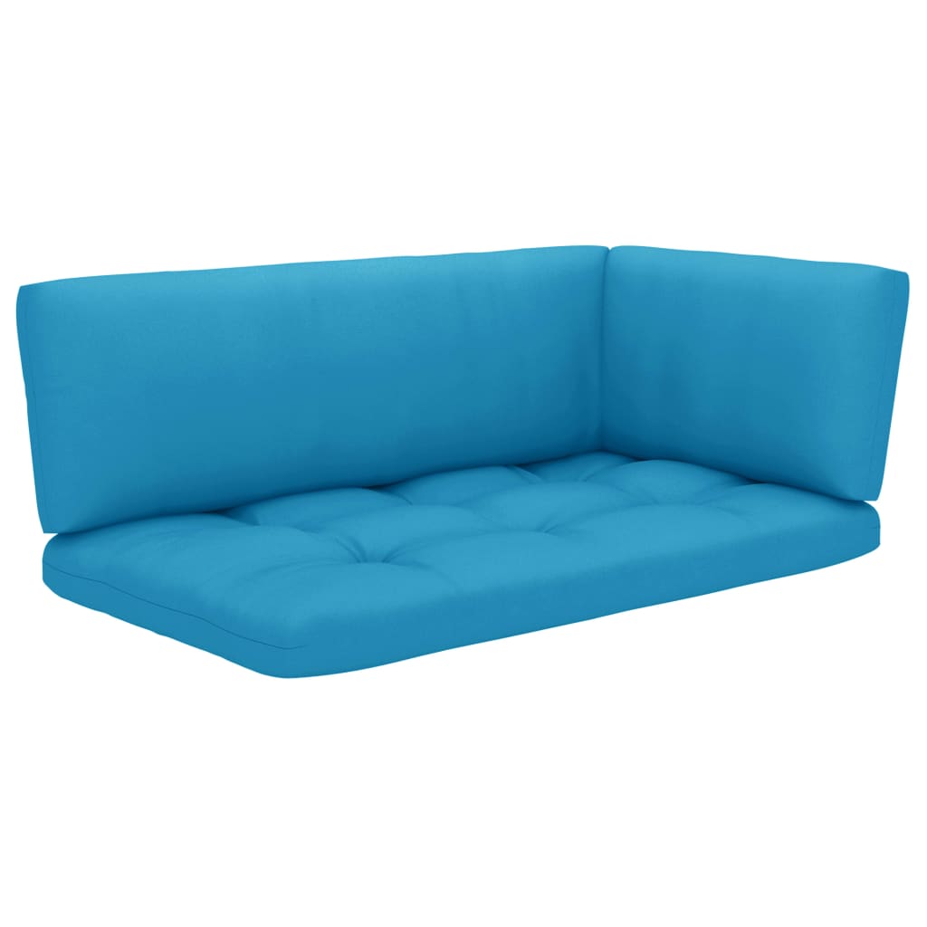 4-Delige Loungeset Pallet Met Kussens Geïmpregneerd Grenenhout Blauw