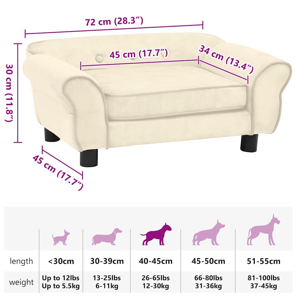 Hondenbank 72X45X30 Cm Pluche Kleurig