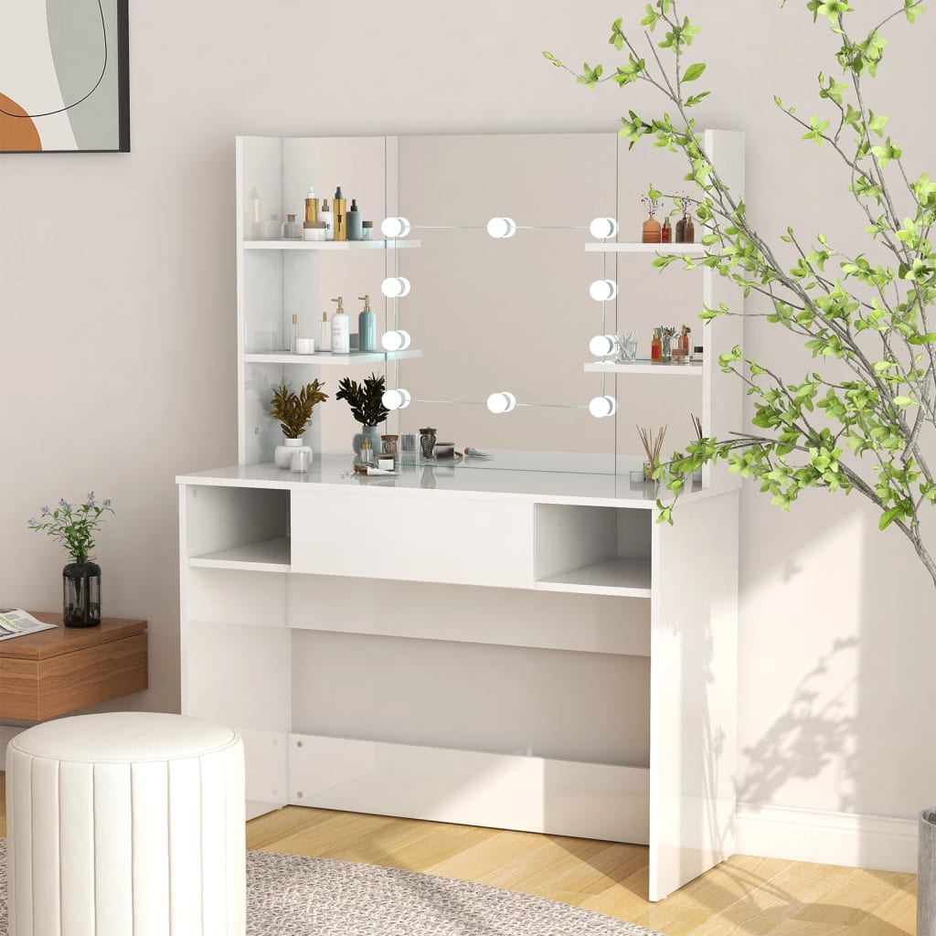 Kaptafel Met Led-Verlichting 100X40X135 Cm Mdf