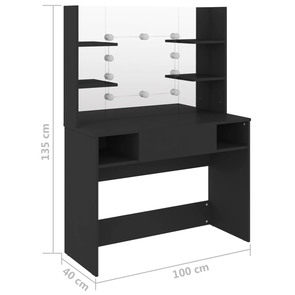 Kaptafel Met Led-Verlichting 100X40X135 Cm Mdf
