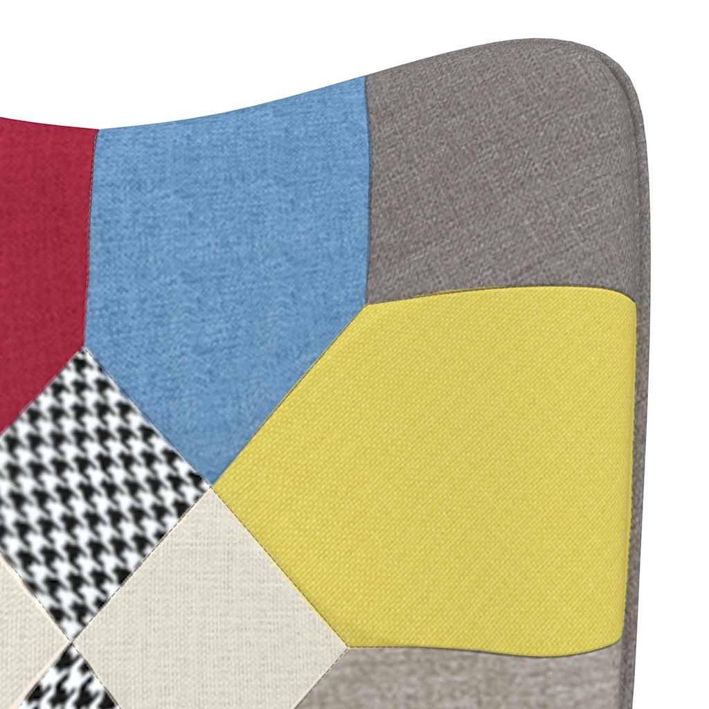 Schommelstoel Met Voetenbank Patchwork Stof