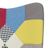 Schommelstoel Met Voetenbank Patchwork Stof