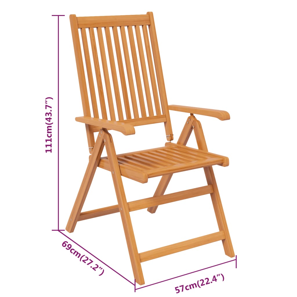 7-Delige Tuinset Massief Acaciahout 160-240 Cm