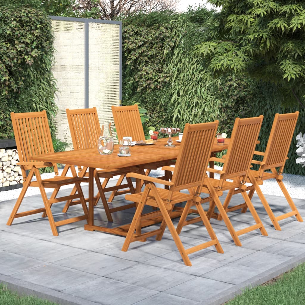 7-Delige Tuinset Massief Acaciahout 160-240 Cm