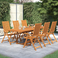 7-Delige Tuinset Massief Acaciahout 160-240 Cm