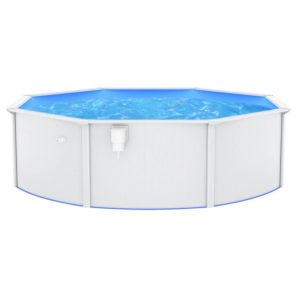 Met Stalen Wand Rond 460X120 Cm Wit