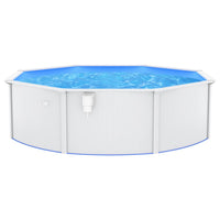 Met Stalen Wand Rond 460X120 Cm Wit
