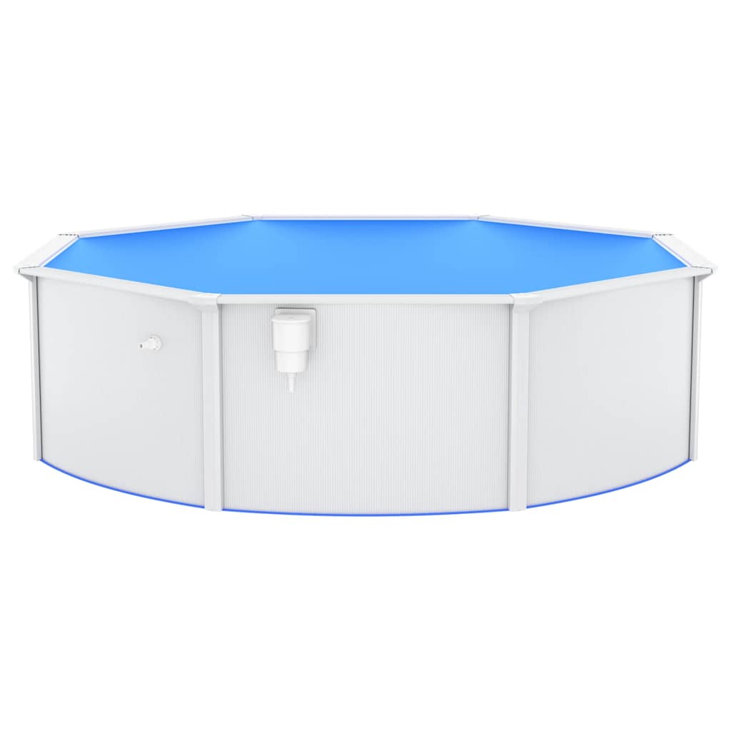 Met Stalen Wand Rond 460X120 Cm Wit