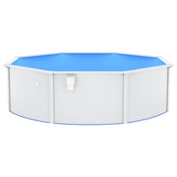 Met Stalen Wand Rond 460X120 Cm Wit
