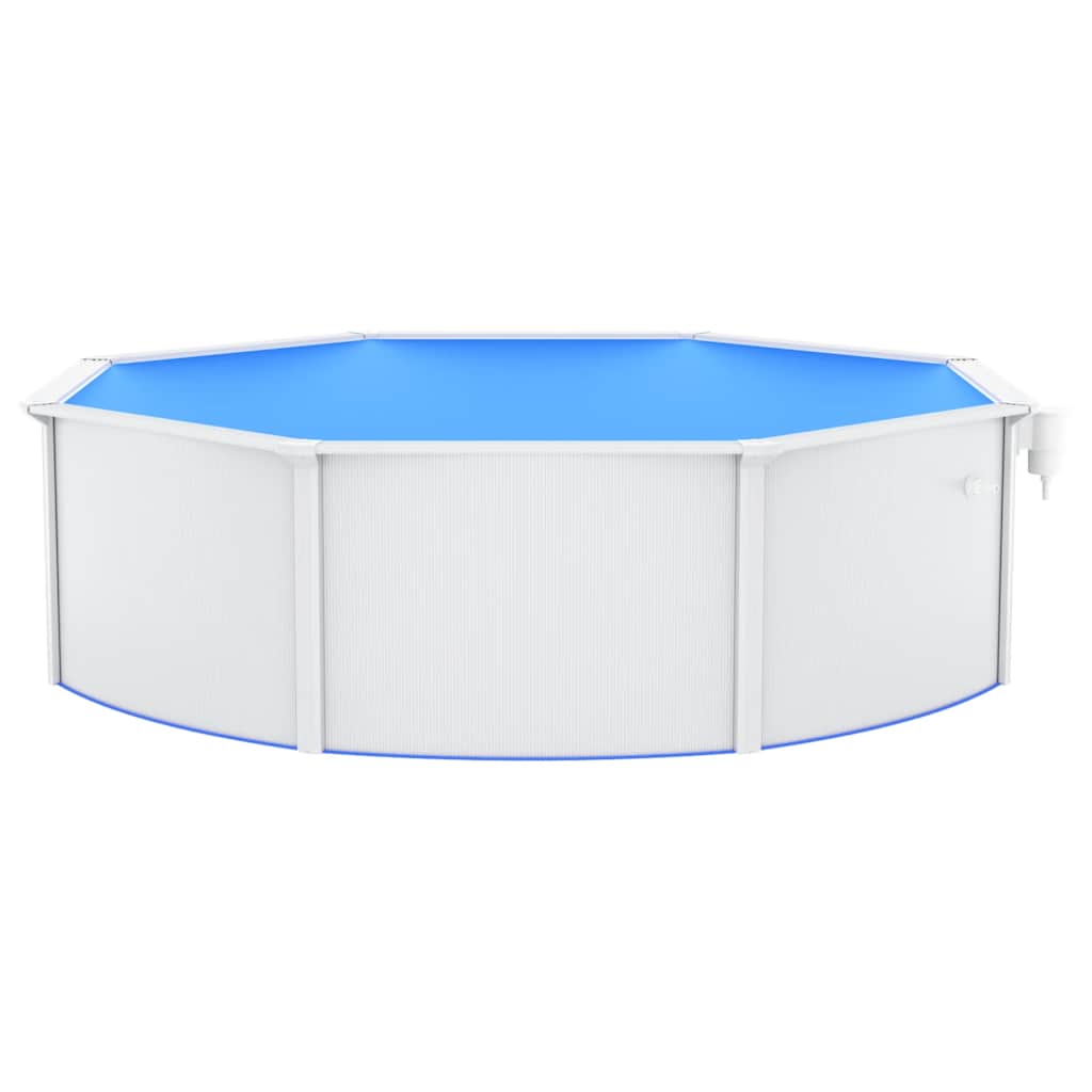 Met Stalen Wand Rond 460X120 Cm Wit