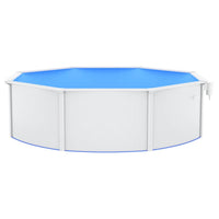 Met Stalen Wand Rond 460X120 Cm Wit