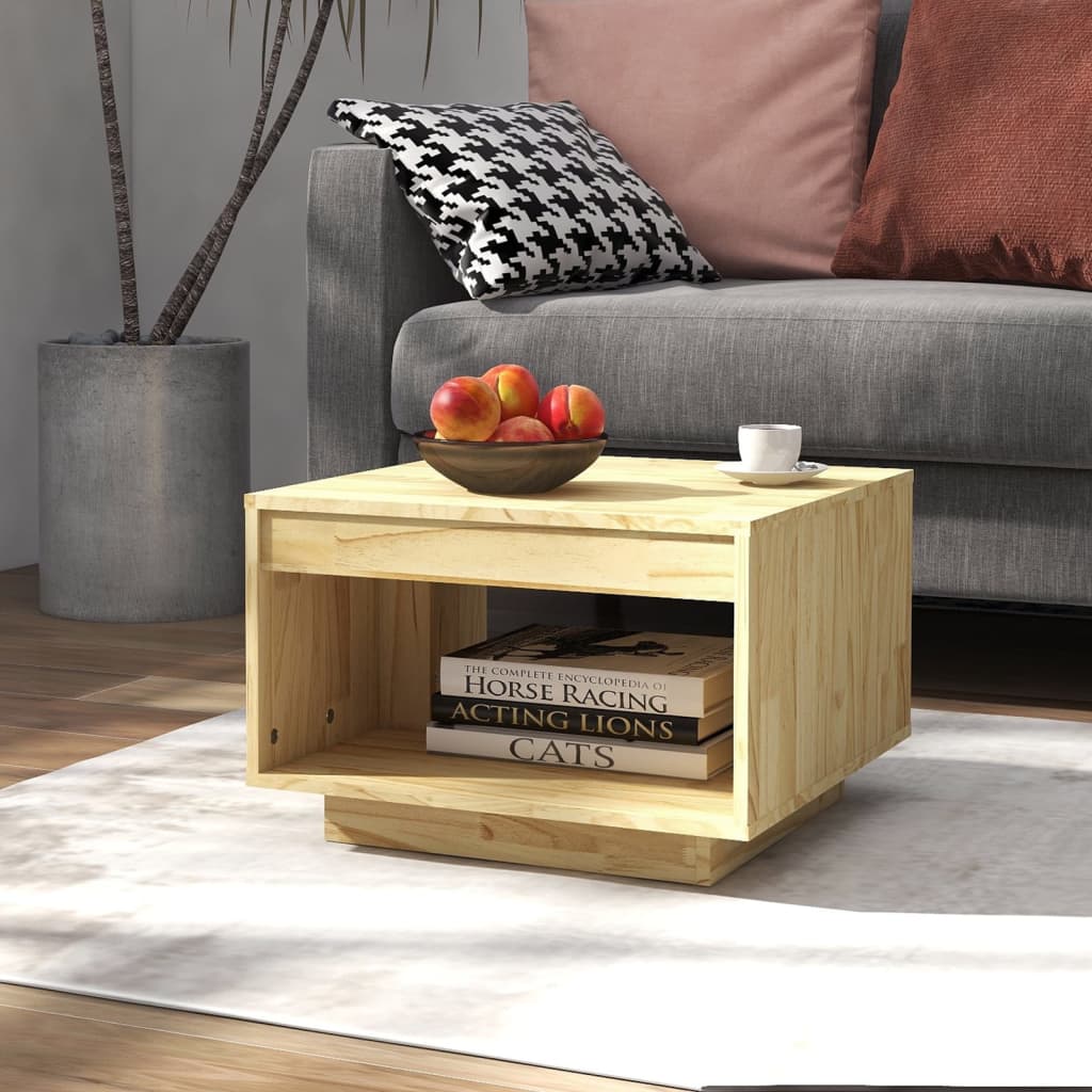 Salontafel 50X50X33,5 Cm Massief Grenenhout
