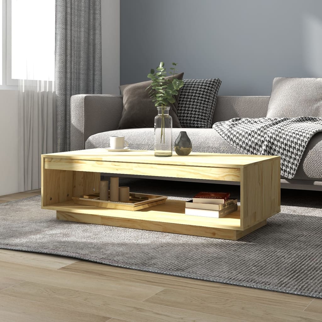Salontafel 110X50X33,5 Cm Massief Grenenhout