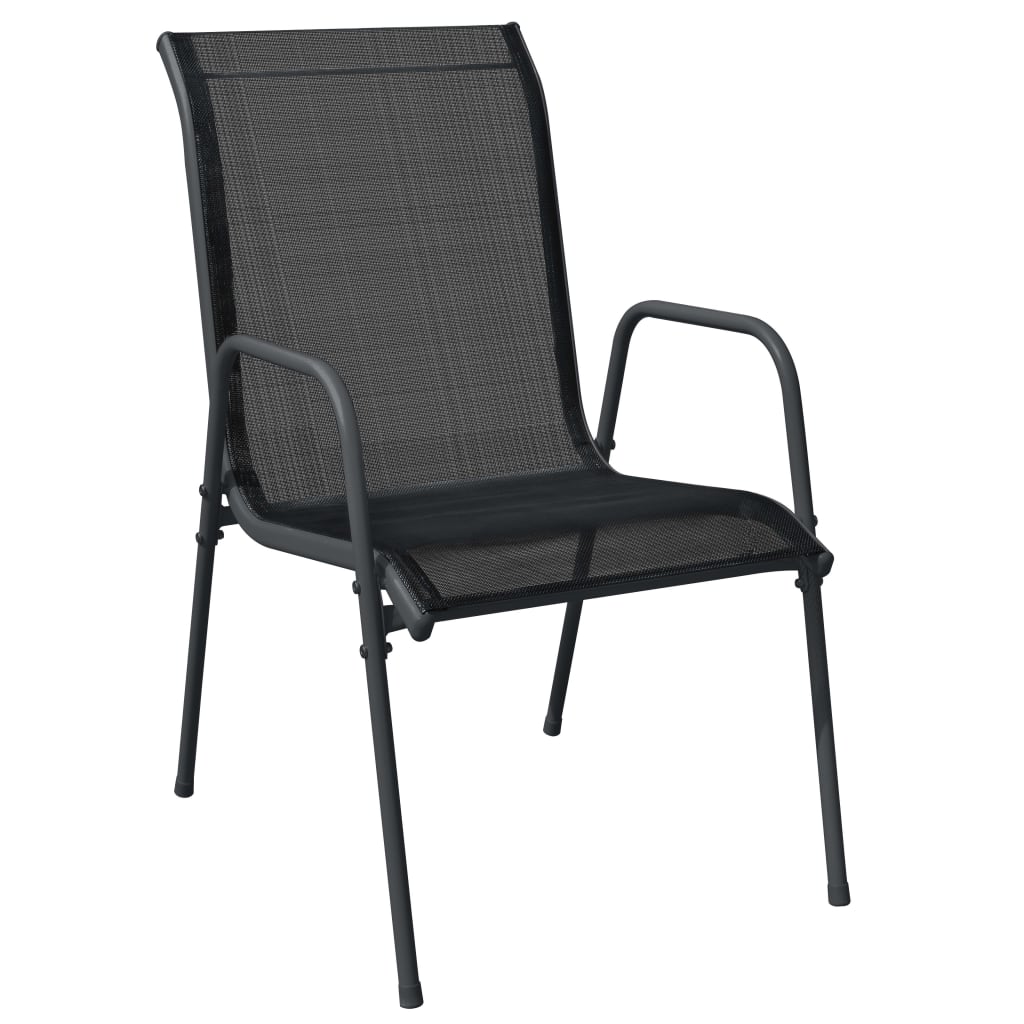 Tuinstoelen Staal En Textileen Zwart