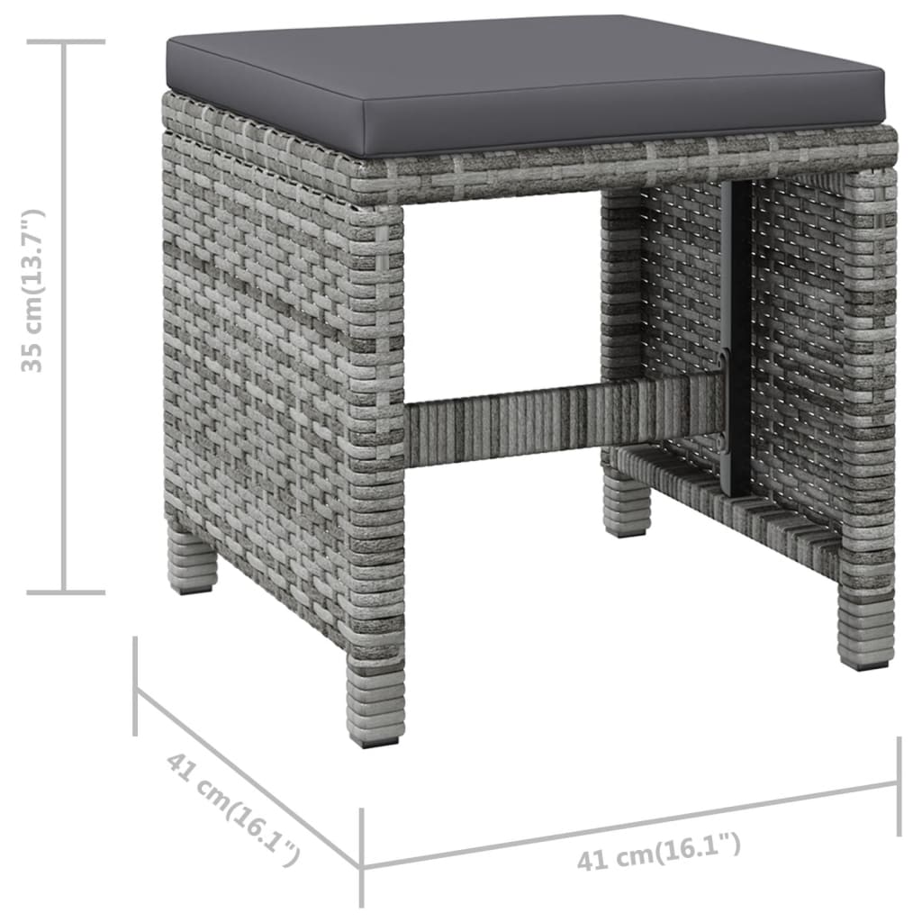 4-Delige Tuinstoelen- En Voetenbankenset Poly Rattan