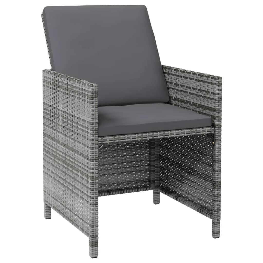 4-Delige Tuinstoelen- En Voetenbankenset Poly Rattan