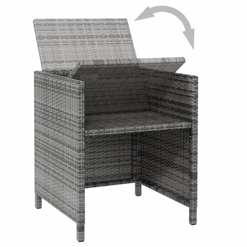 4-Delige Tuinstoelen- En Voetenbankenset Poly Rattan