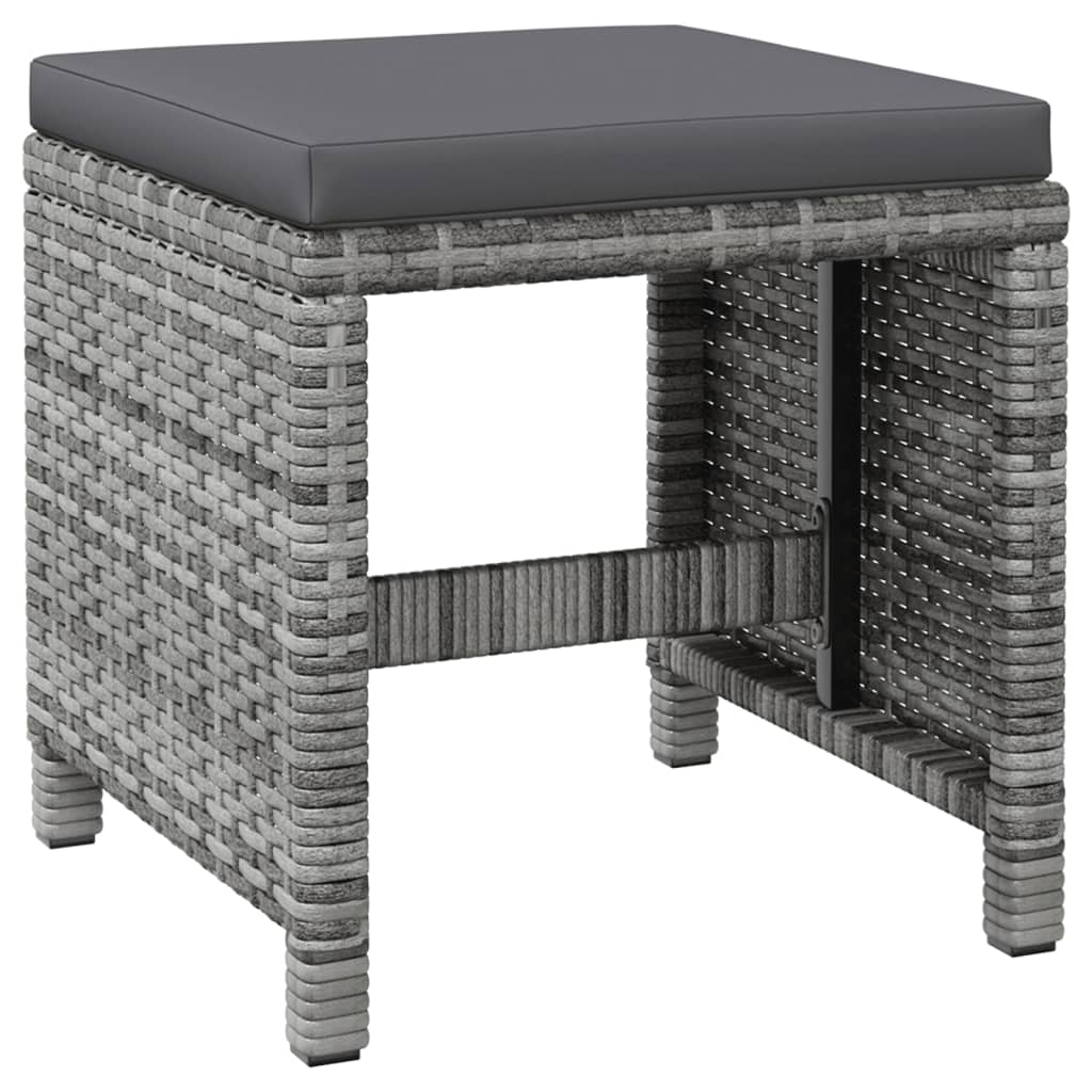 4-Delige Tuinstoelen- En Voetenbankenset Poly Rattan