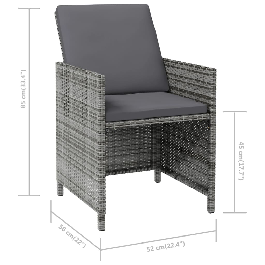 4-Delige Tuinstoelen- En Voetenbankenset Poly Rattan