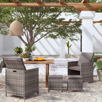4-Delige Tuinstoelen- En Voetenbankenset Poly Rattan