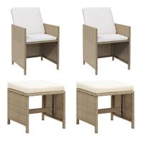 4-Delige Tuinstoelen- En Voetenbankenset Poly Rattan
