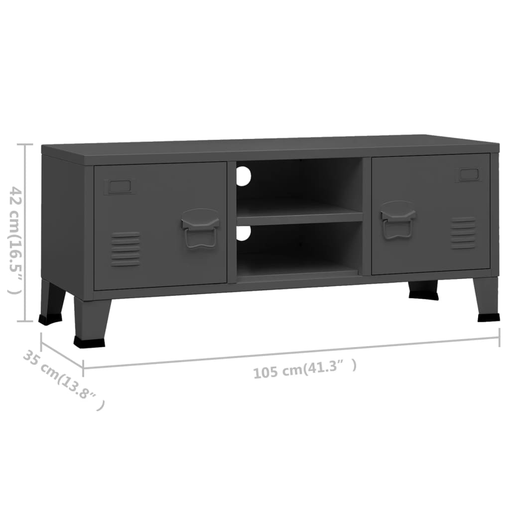 Tv-Meubel Industrieel 105X35X42 Cm Metaal Kleurig