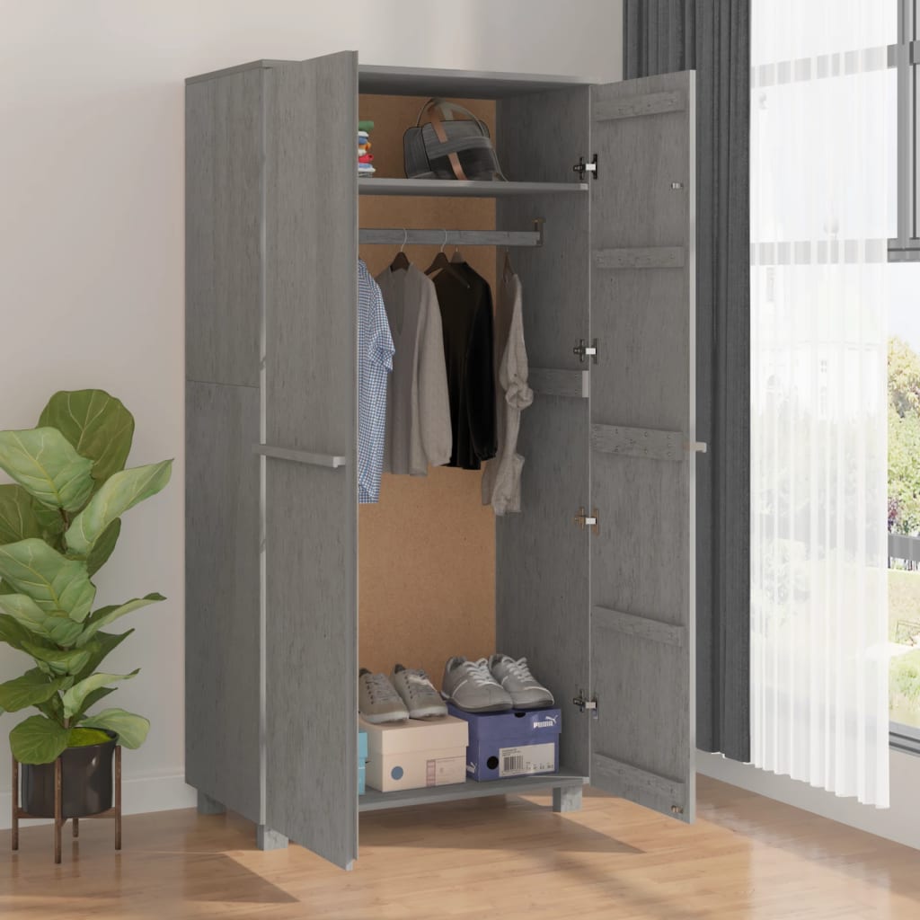 Kledingkast Hamar 89X50X180 Cm Massief Grenenhout