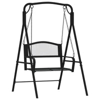 Schommelbank 124 Cm Staal Zwart Lichtgrijs