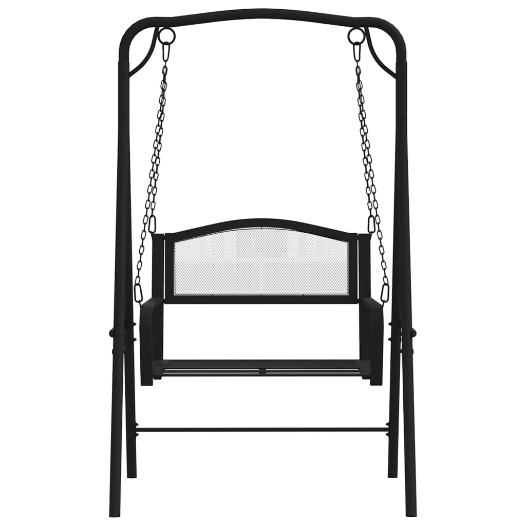 Schommelbank 124 Cm Staal Zwart Lichtgrijs