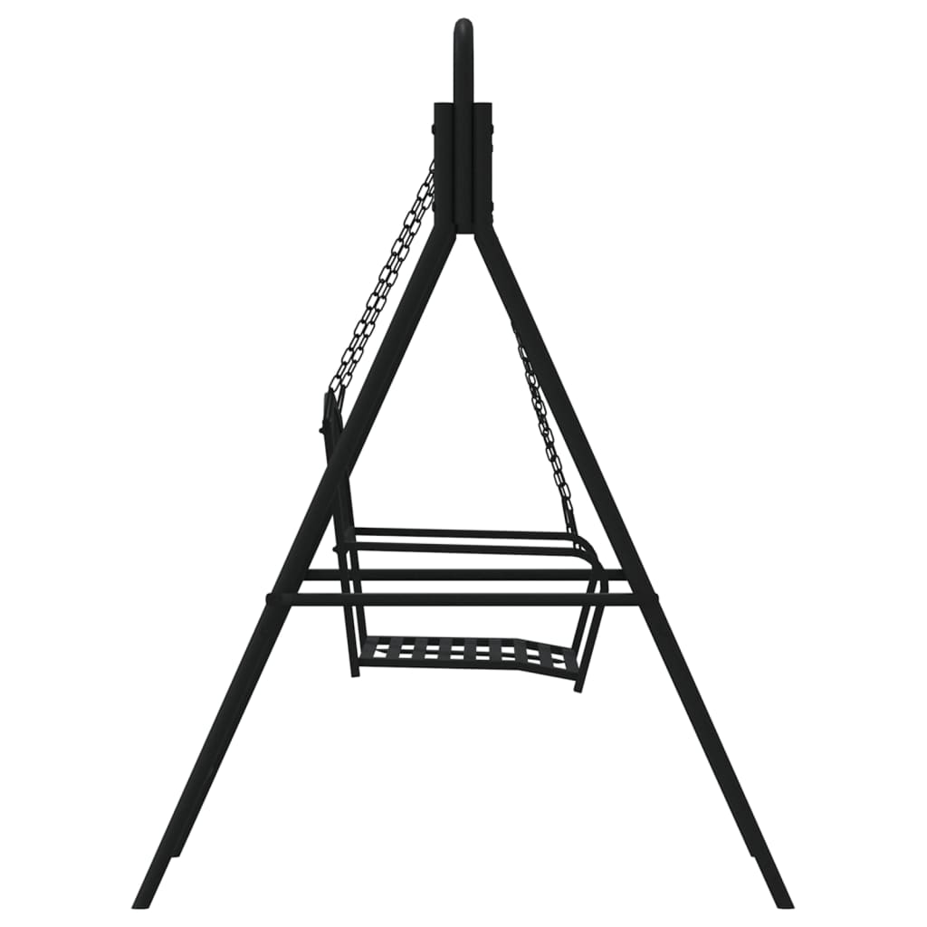 Schommelbank 124 Cm Staal Zwart Lichtgrijs