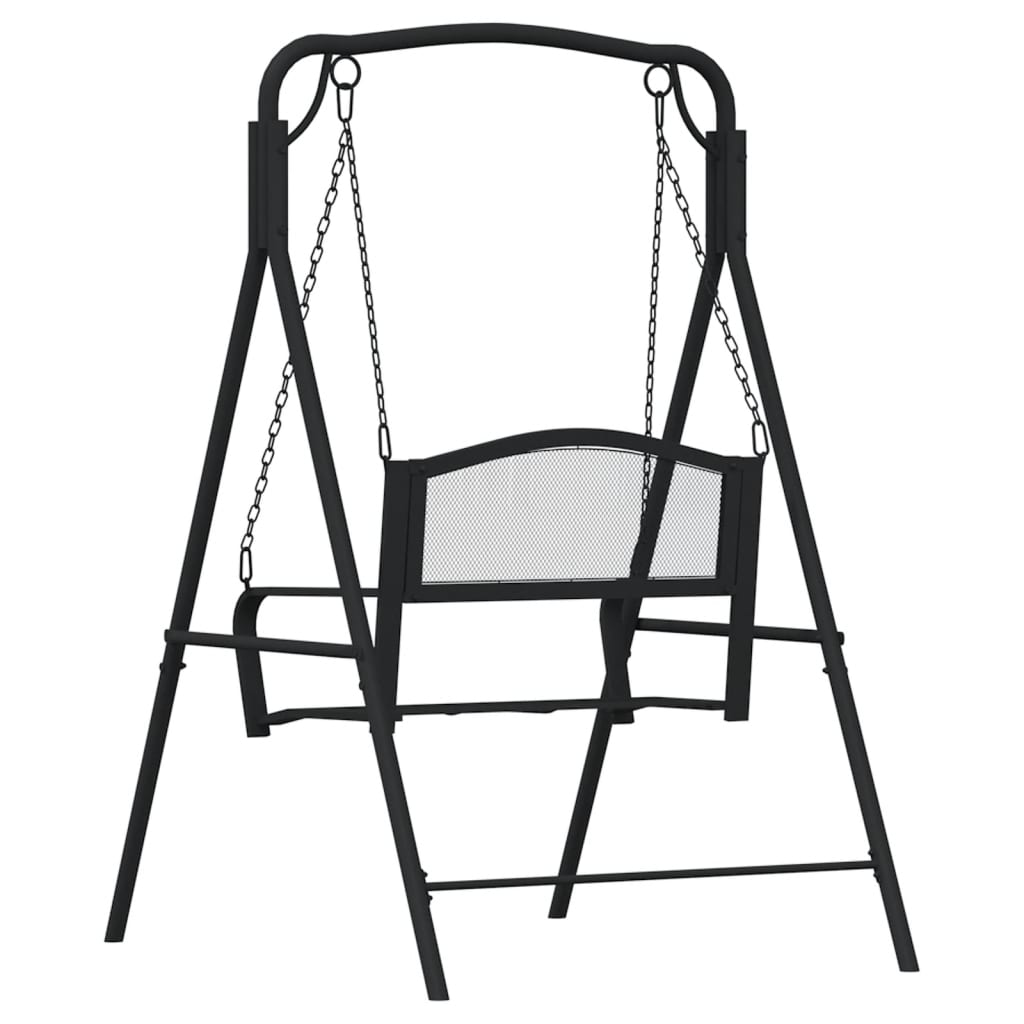 Schommelbank 124 Cm Staal Zwart Lichtgrijs