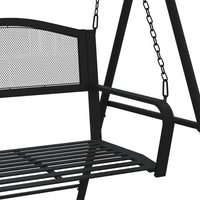Schommelbank 124 Cm Staal Zwart Lichtgrijs