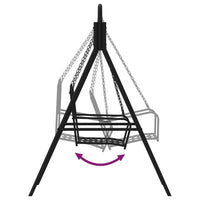 Schommelbank 124 Cm Staal Zwart Lichtgrijs