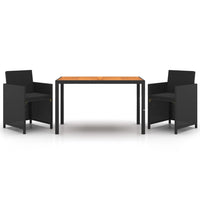 3-Delige Tuinset Met Kussens Poly Rattan