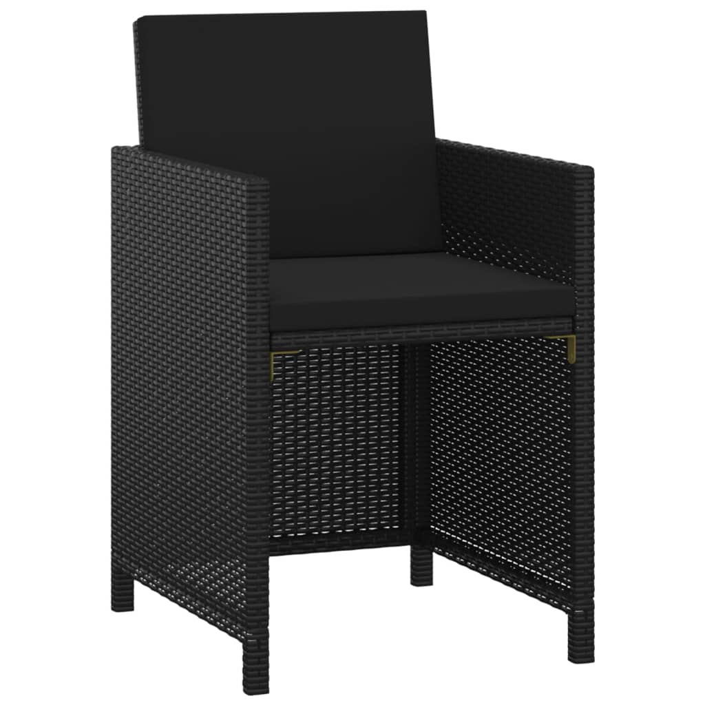 3-Delige Tuinset Met Kussens Poly Rattan