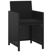 3-Delige Tuinset Met Kussens Poly Rattan