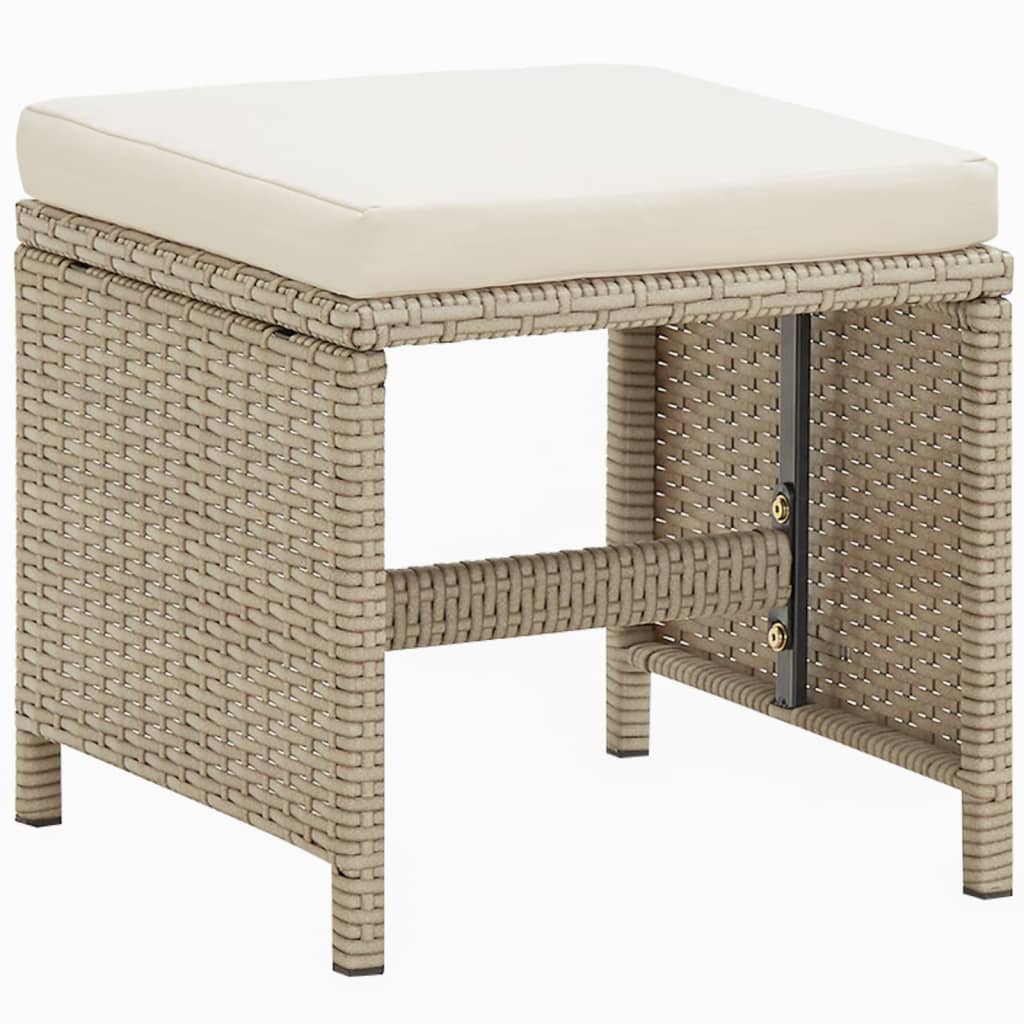 9-Delige Tuinset Met Kussens Poly Rattan Beige En Bruin